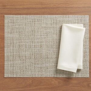 8 crate and barrel Chilewich Rectangular Crepe Neutral Easy-Clean Vinyl Placemat